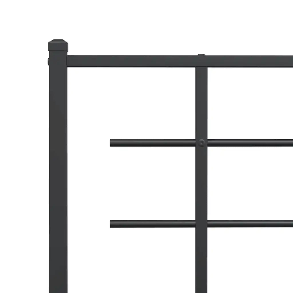 Giroletto con Testiera e Pediera-Struttura Letto Metallo Nero 120x190 cm 578319