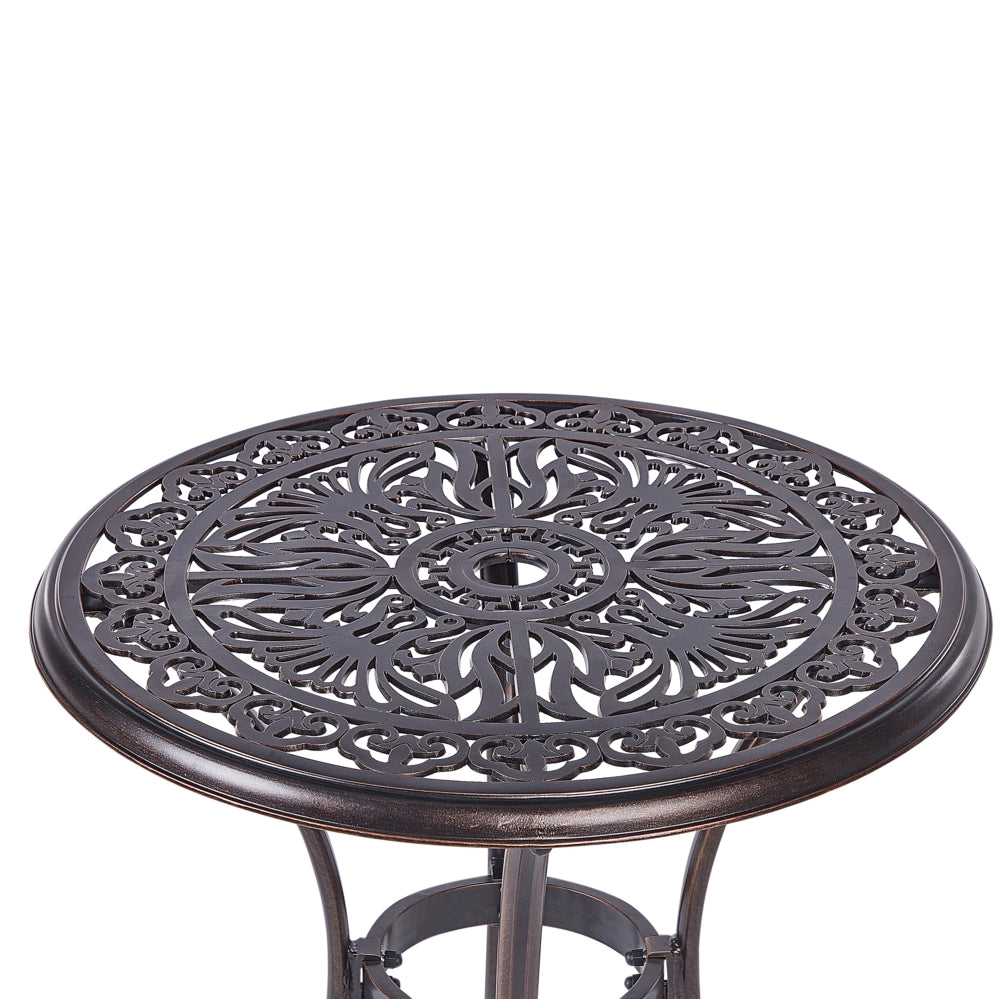 Tavolo da pranzo da giardino marrone alluminio rotondo ø 68 cm Outdoor Vintage