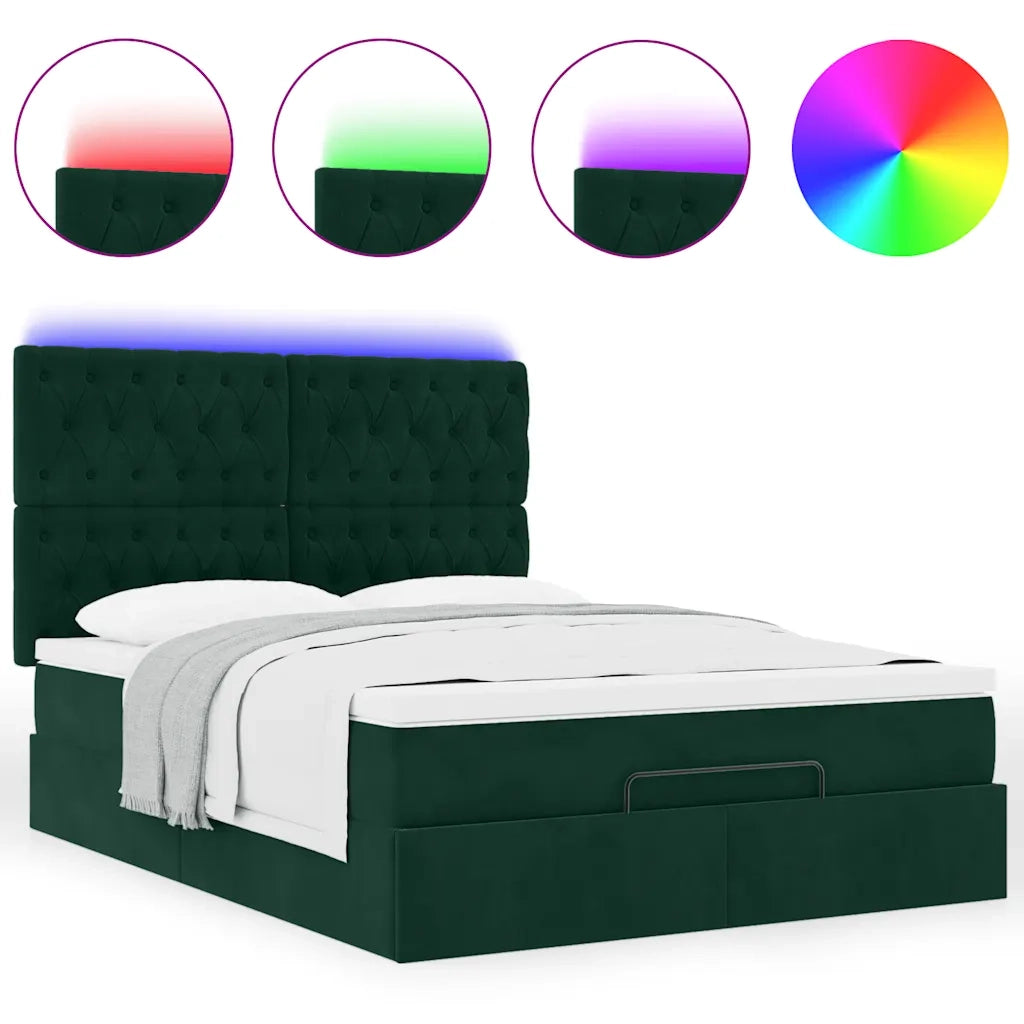 vidaXL Struttura Letto Pouf con Materassi 140x200 cm in Velluto