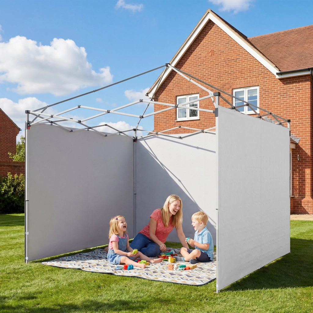 Pannelli laterali per gazebo 3x3 m ¨C zephmum ¨C Tessuto Oxford bianco