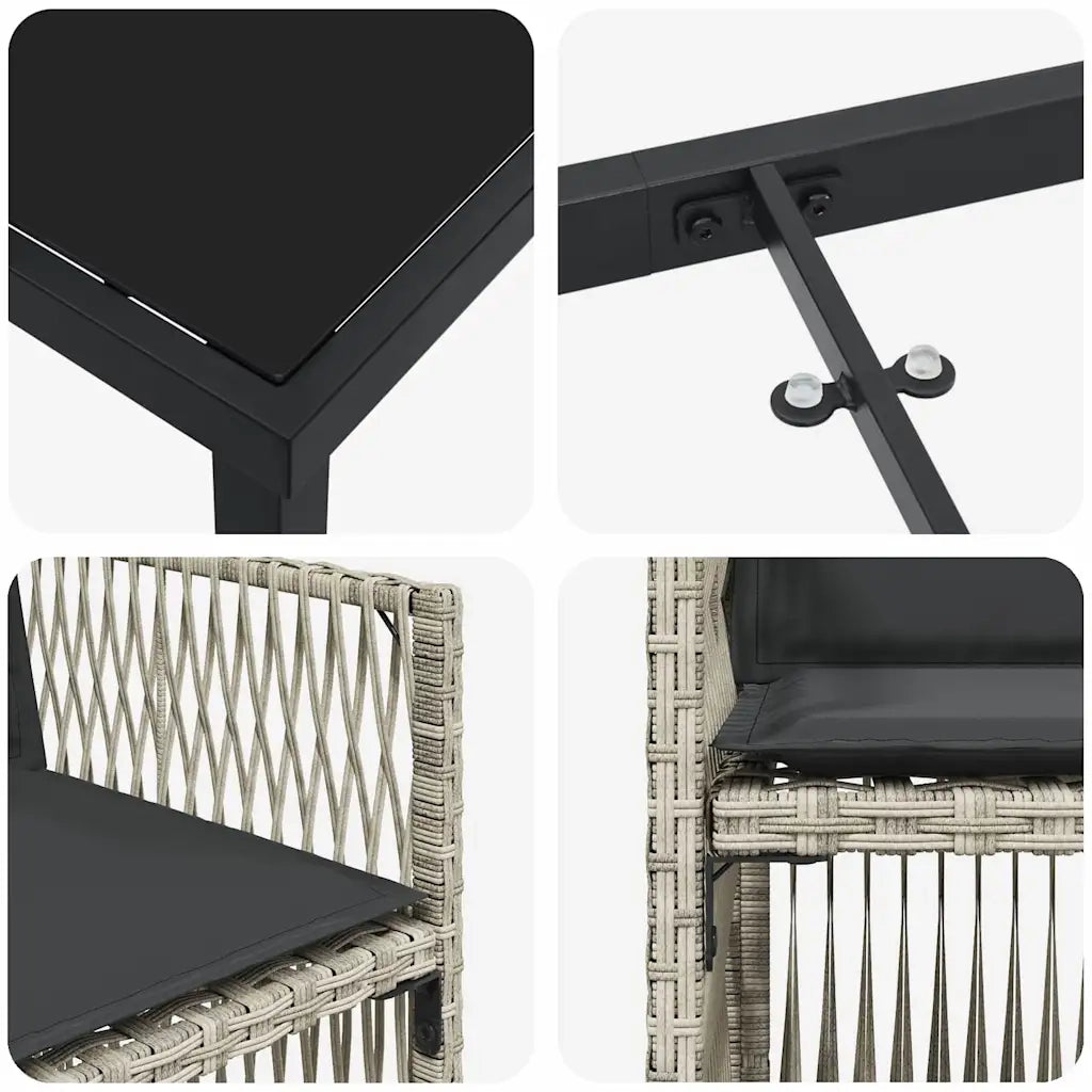 Set da Pranzo per Giardino 5 pcs Grigio chiaro 3380666