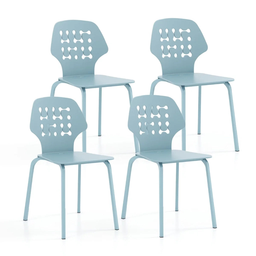 Set di 4 sedie da pranzo 44 ​​x 53 x 86 cm moderne ed eleganti comfort migliorato PP blu 20_0020934