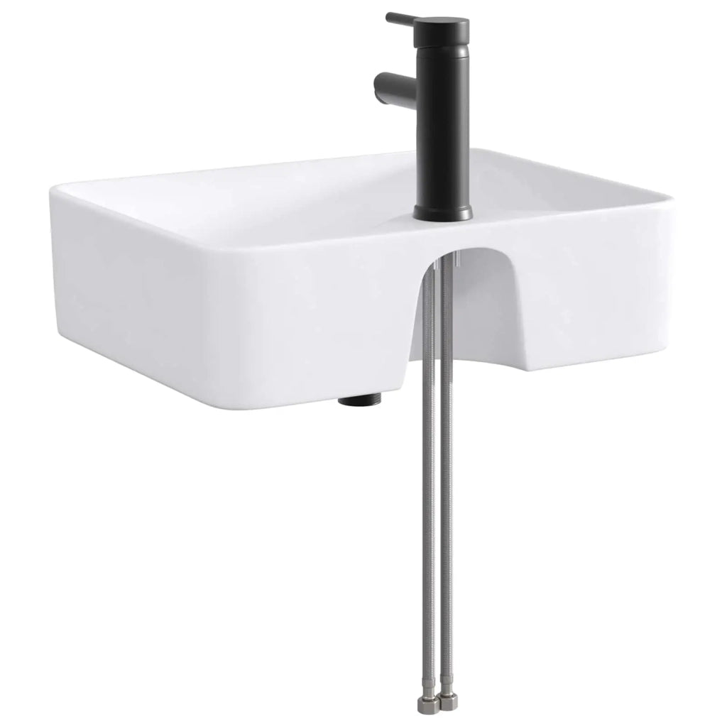 Lavabo da bagno Nero Opaco 48,5 x 37,5 x 13 cm Metallo
