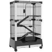 Gabbia per Piccoli Animali con Ruote 114x75x50 cm ¨C zephmum ¨C Grigio