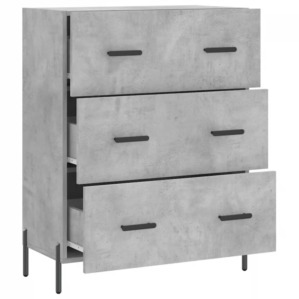 Credenza Grigio Cemento 69,5x34x90 cm in Legno Multistrato 827864