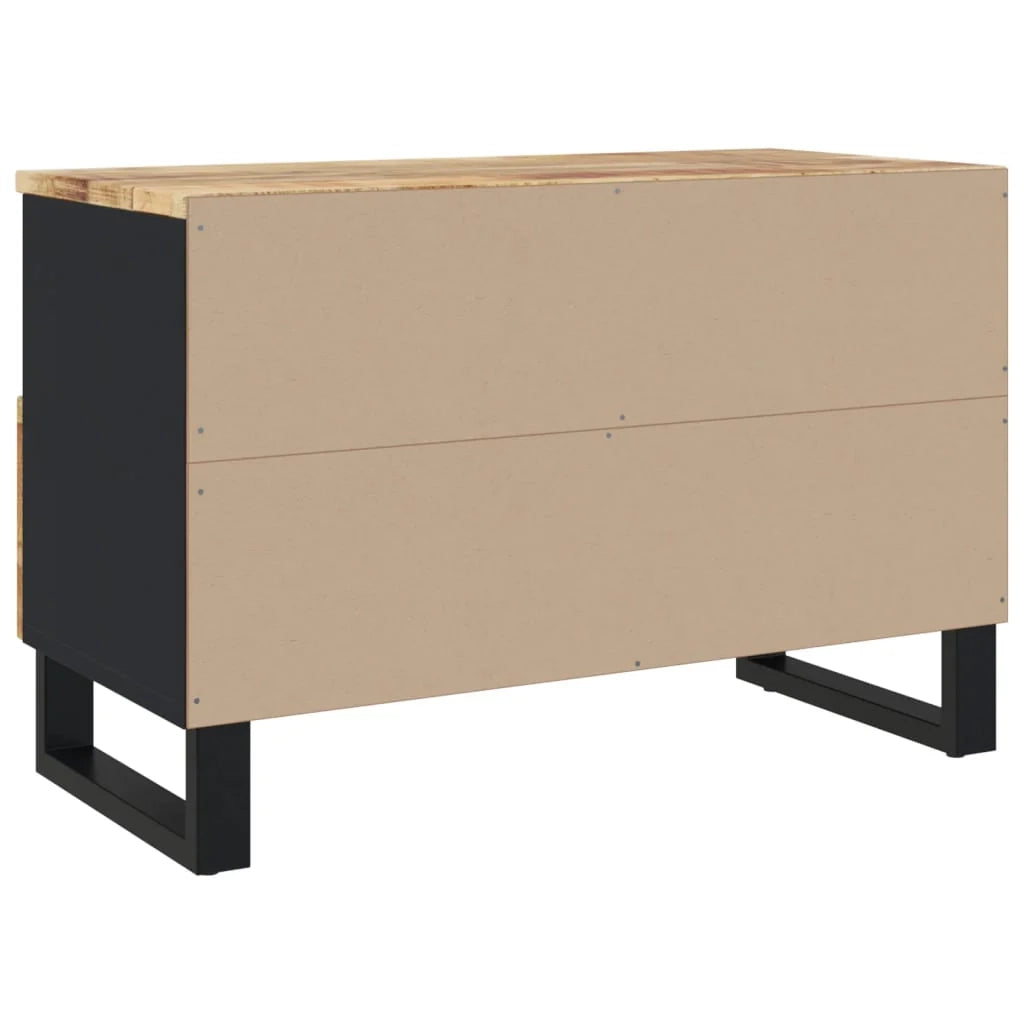 Mobile TV multimediale scaffale TV credenza TV sala da pranzo soggiorno camera da letto 70 x 33 x 46 cm legno massello di mango nero 02_0026182