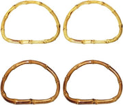 Manici per utensili a forma di D in bambù - Accessori portatili manuale - 4 pezzi - Materiale principale bambù
