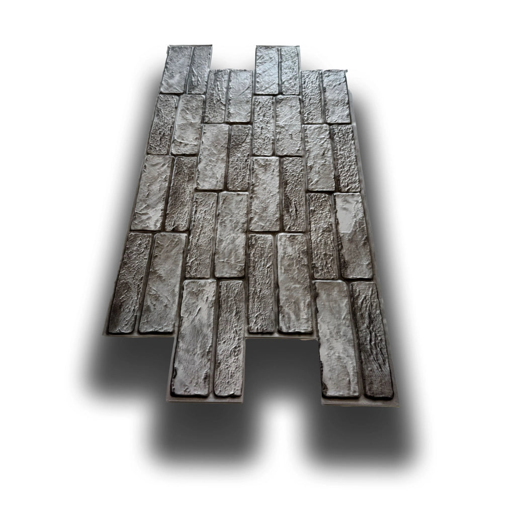 pacchi da 10 o 20 Pannelli 3D Rivestimento a parete in PVC effetto PIETRA GRIGIA DOPPIA 96x48cm Realistici, isolanti - Pacco da 10 pannelli 96x48cm