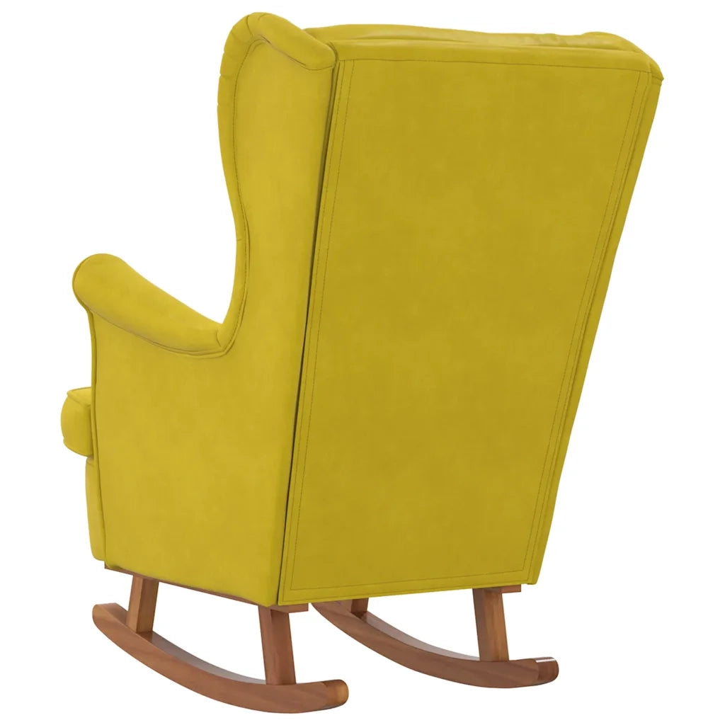 Sedia a dondolo con schienale alto in velluto giallo CFW3792148
