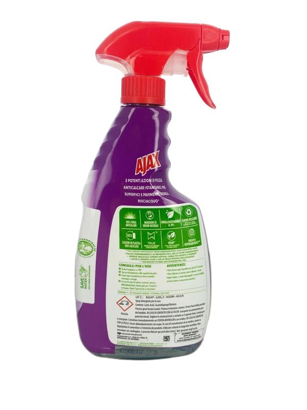 AJAX POWER MOUSSE ANTI CALCARE 600 ML PER SUPERFICI DETERGENTE PER PULIZIA VELOCE