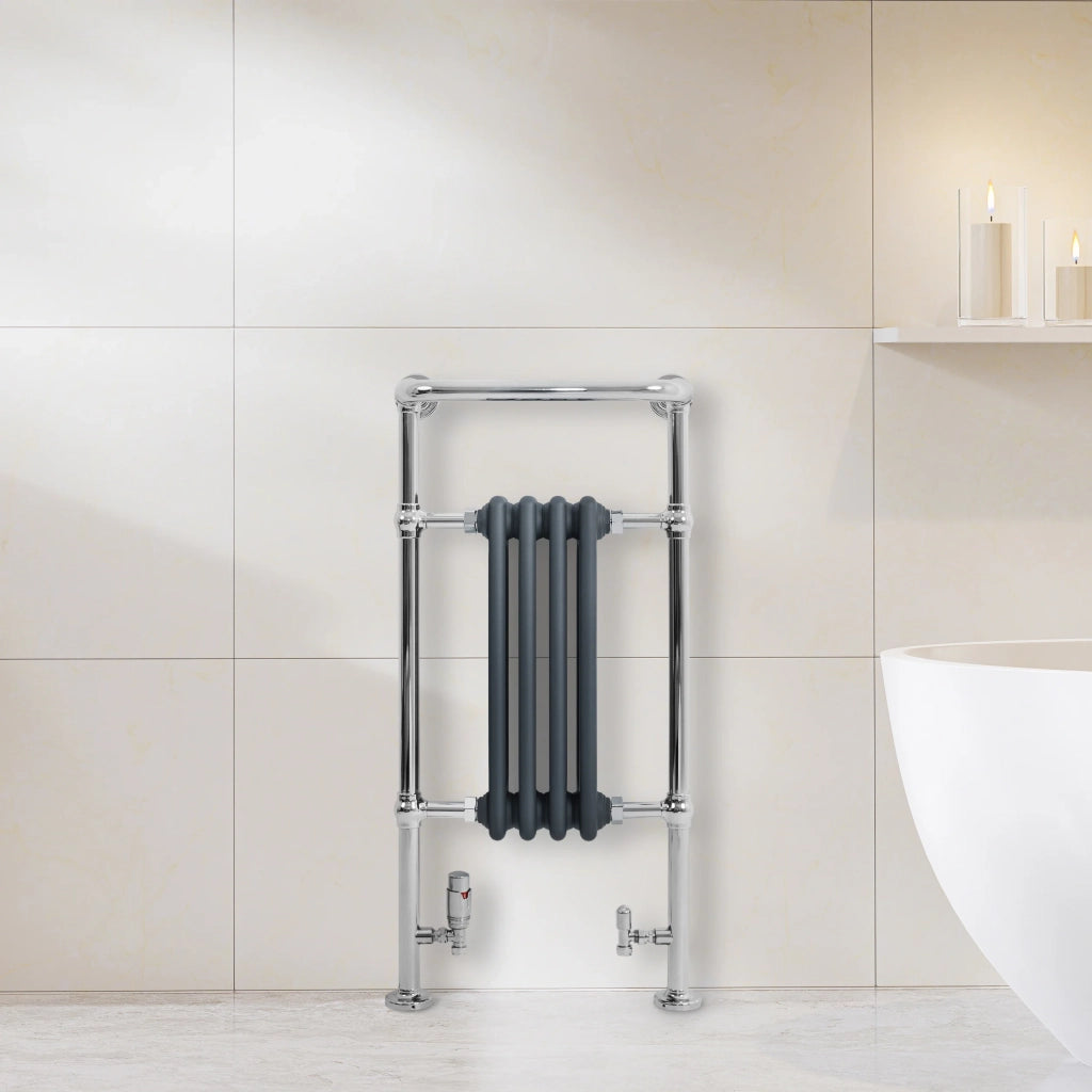 Radiatore Bagno Tradizionale 950x480mm Grigio Cromato Scaldasalviette