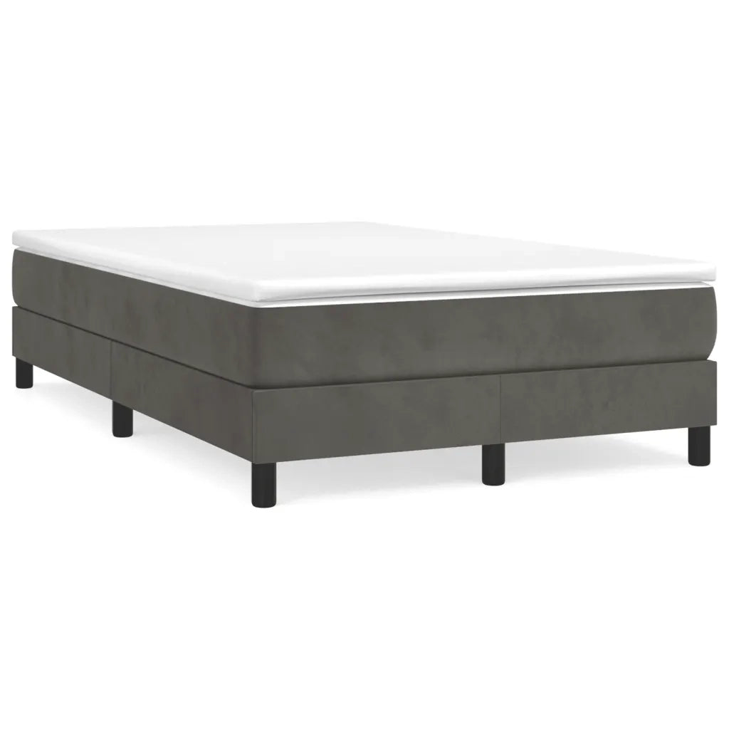 Struttura Letto a Rete a Molle-Giroletto Grigio Scuro 120x200 cm Velluto 317684