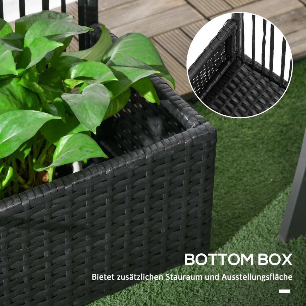 Fioriera con traliccio in polyrattan ¨C zephmum ¨C 103x29x103 cm, nero