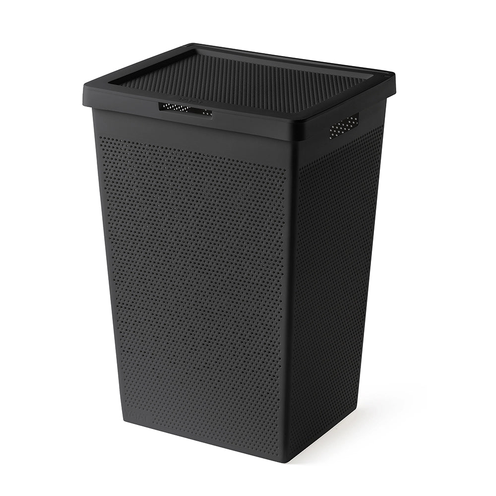 Cesta portabiancheria 65 lt nera in plastica riciclata
