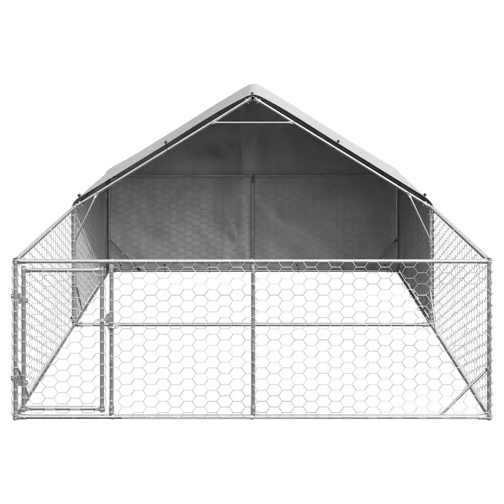 Cuccia per Cani da Esterno con Recinto 5x3x1,9m Acciaio Zincato 3329243