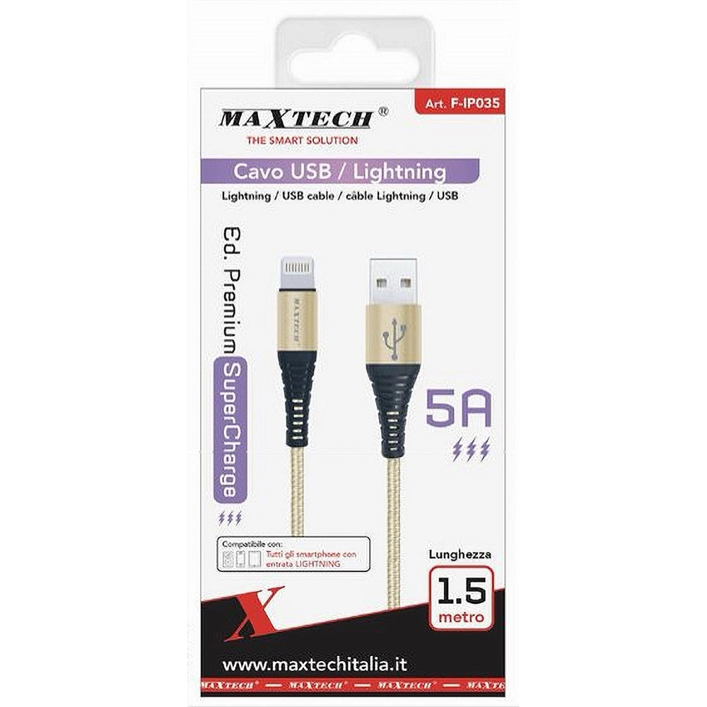 Trade Shop - Cavo Per Trasmissione Dati Ricarica Usb/lightning 5a 1.5 Mt Super Carica F-ip035 -