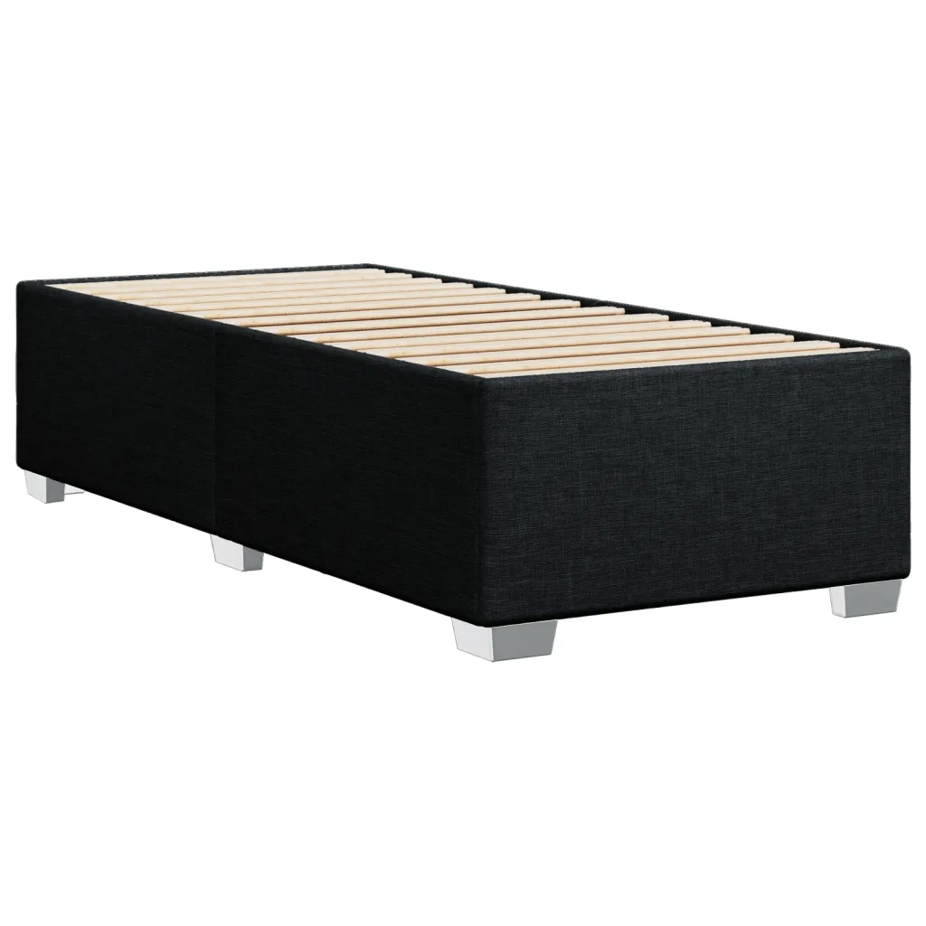 vidaXL Giroletto a Molle con Materasso Nero 100x200 cm in Tessuto