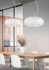 Lampada a Sospensione da Interno  E27 in Metallo Bianco Opaco