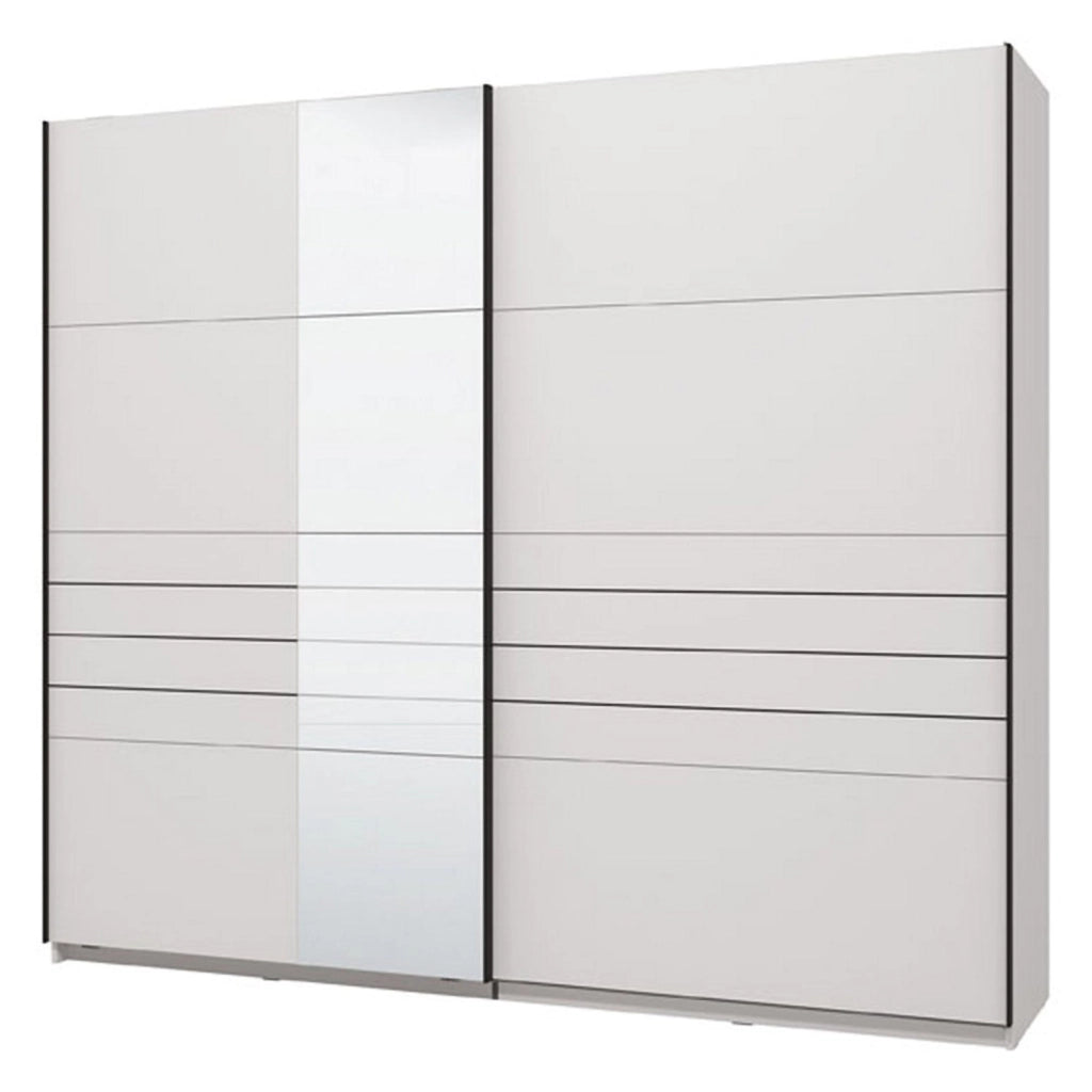 Armadio Camera da Letto Peio, Guardaroba Grande Appendiabiti, 245x217.5h cm Bianco Opaco