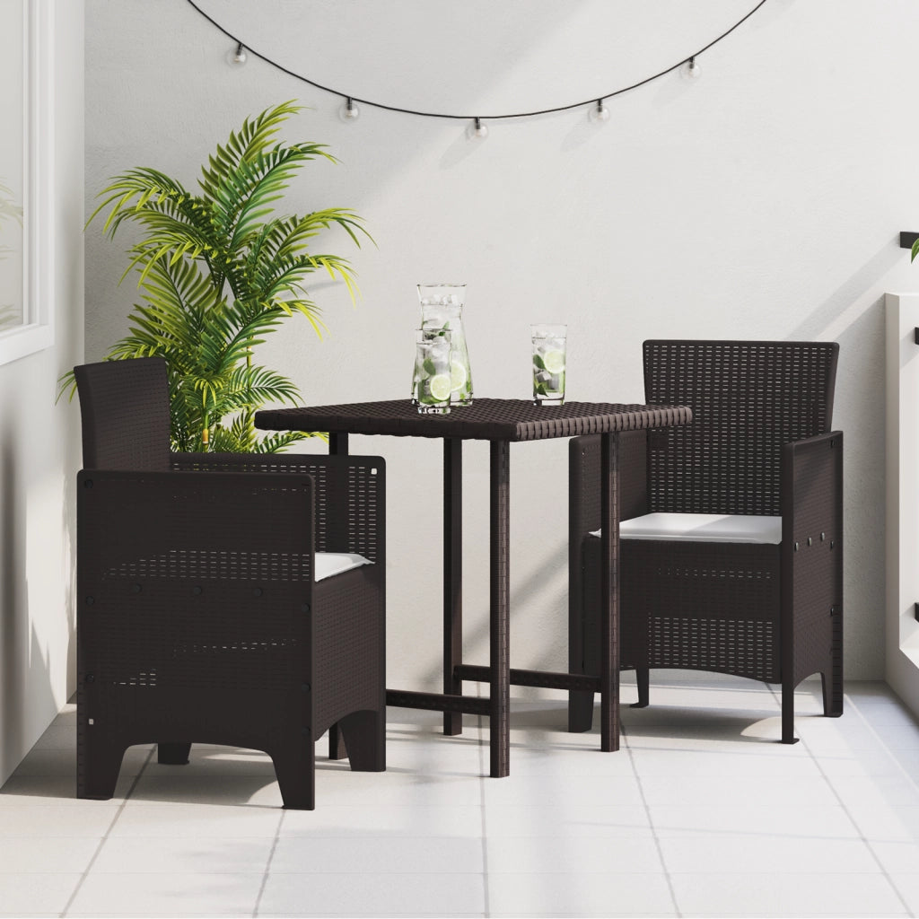 Sedie da Giardino con Cuscini 2 pezzi Marrone Polyrattan