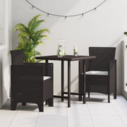 Sedie da Giardino con Cuscini 2 pezzi Marrone Polyrattan