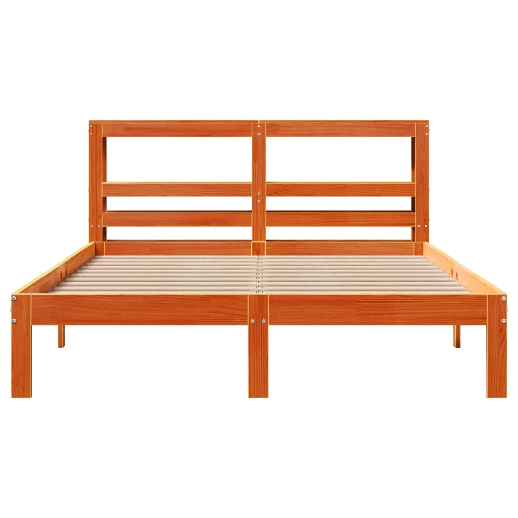 Letto senza Materasso Marrone Cera 140x190 cm in Legno di Pino