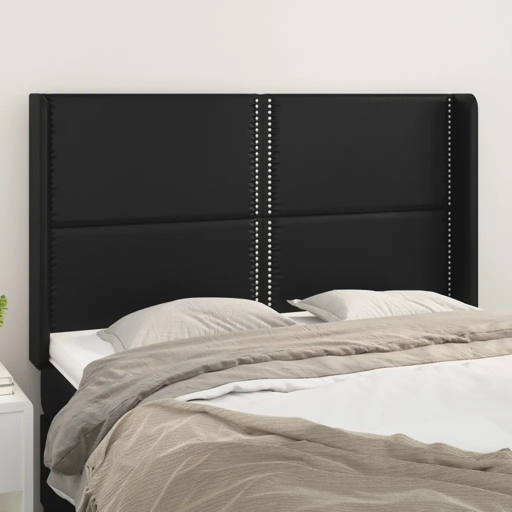 Testiera ad Orecchio-Testata con Orecchie Nera 147x16x118/128 cm in Similpelle 799128