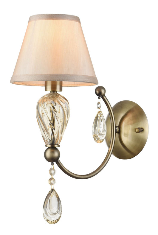Lampada da parete Royal Classic in Metallo e Vetro Murano Bronzo