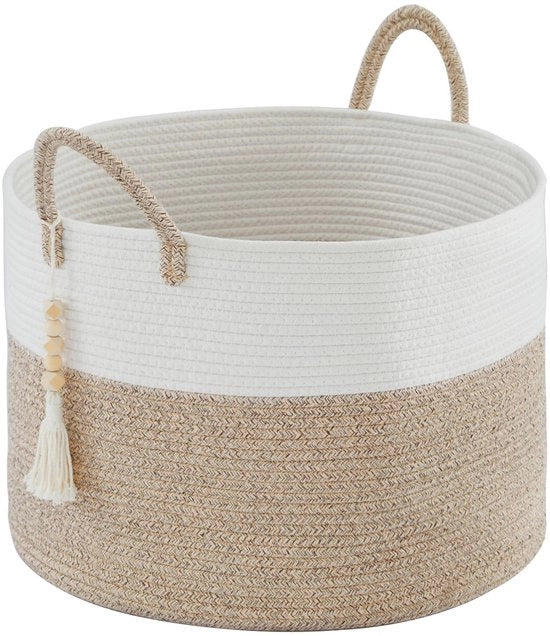 Cestello a Maglia Grande 65L con Cestello a Maglia per Bagno, Cestello per Bagno con Cestello a Maglia per Bagno, Cestello a Maglia per Bagno 50x33 cm, Marrone