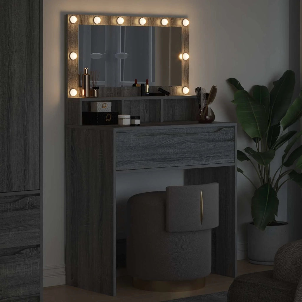 Tavoli da Trucco per Camera da Letto con cassetto Grigio Sonoma 888973