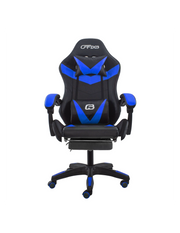 Sedia da Gaming Ergonomica 66x60x134 cm con Poggiapiedi in Similpelle Blu