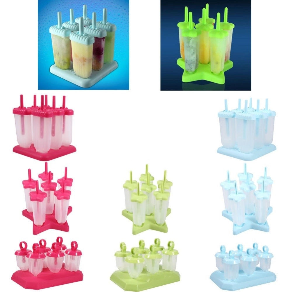 Trade Shop - 6 Formine Stampo Per Ghiaccioli Ghiacciolo Fatti In Casa Forme Stampi Ice Estate -
