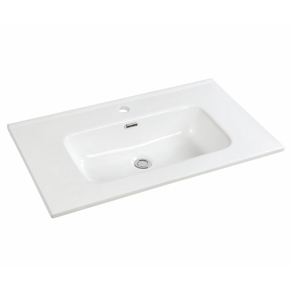 Lavabo Bulnes80 in Ceramica Bianco Lucido 81 cm – Eleganza Essenziale per il Bagno