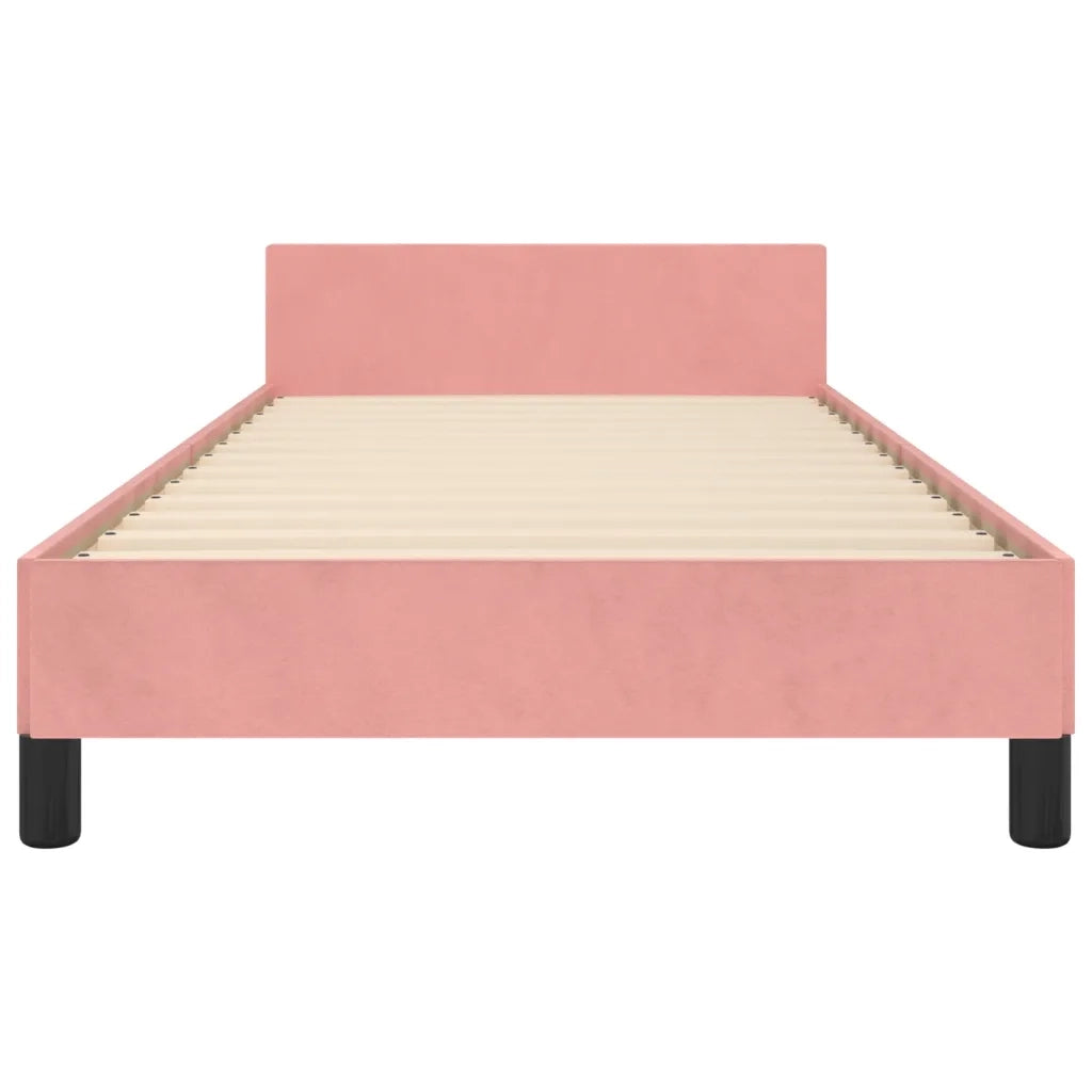 Giroletto con Testiera Rosa 90x200 cm in Velluto 3125982