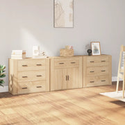 Credenze 3 pz Rovere Sonoma in Legno Multistratocod mxl 125280