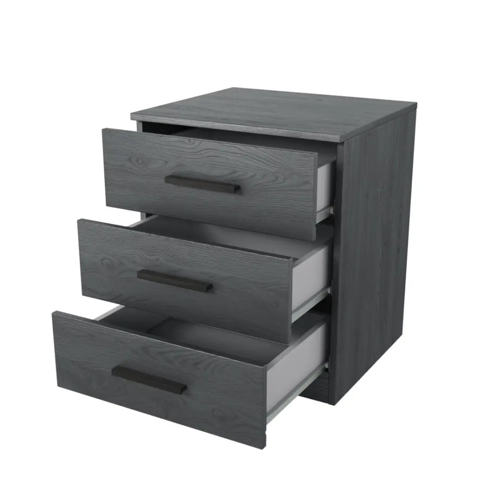 Comodino FLOYD – 3 cassetti – Effetto legno grigio