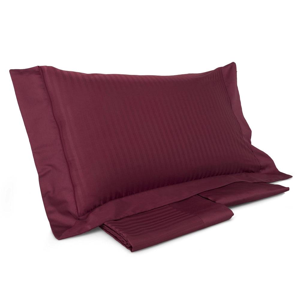Set Lenzuola Matrimoniali Sopra Sotto e Federe Tinta Unita Mitera Rubino Bordeaux