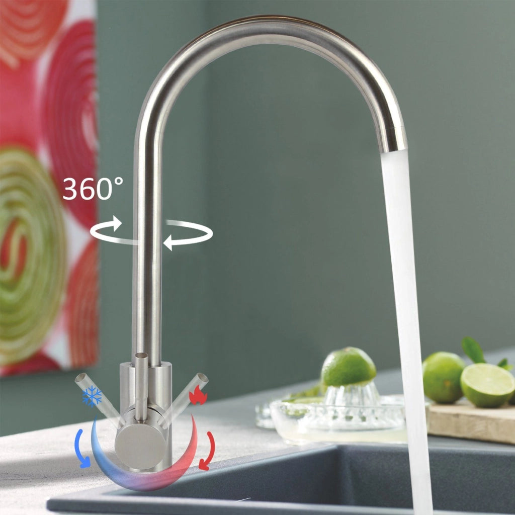 ZMH Miscelatore in acciaio inox con miscelatore girevole a 360°3 stili disponibili