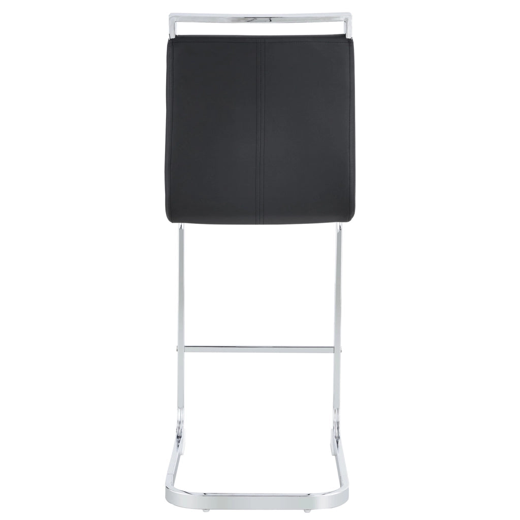 Set di 2 sgabelli da bar in PU nero con gambe argento