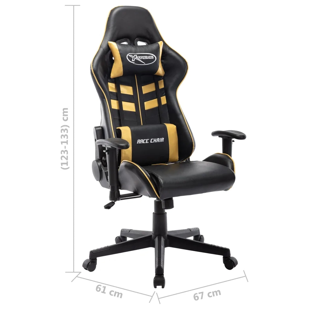 Sedia da Gaming Nera e Oro in Similpelle 20504