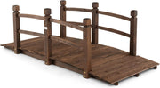 Ponte da Giardino in Legno di Abete 170 cm, Ponticello Decorativo con Ringhiere di Sicurezza, per Giardino Cortile e Fattoria, 171x76,5x58,5cm, Portata 180 kg