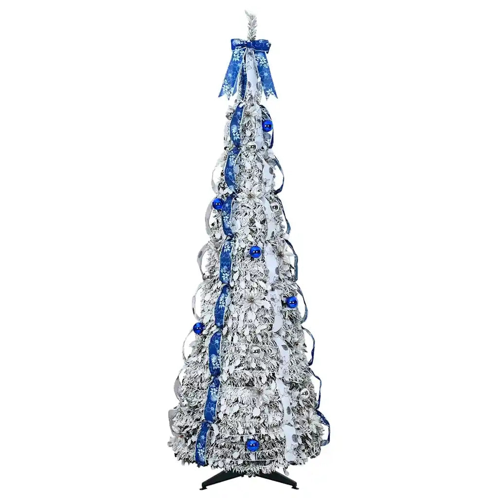 Albero di Natale | Decorazioni natalizie artificiale con 150 LED Bianco 180 cm PVC