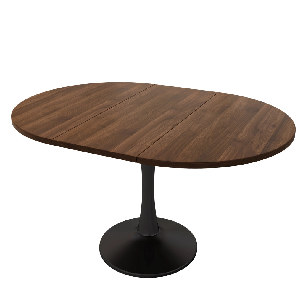 Tavolo da pranzo - ovale estraibile - 100/140x100x75 cm - stile moderno - noce - per sala da pranzo