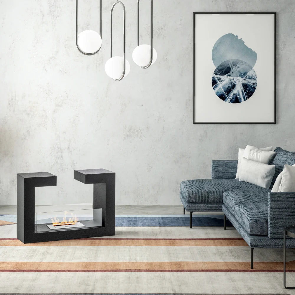 Polar, Biocamino da terra Nero (25cm X 78cm H. 58cm) | Duzzle