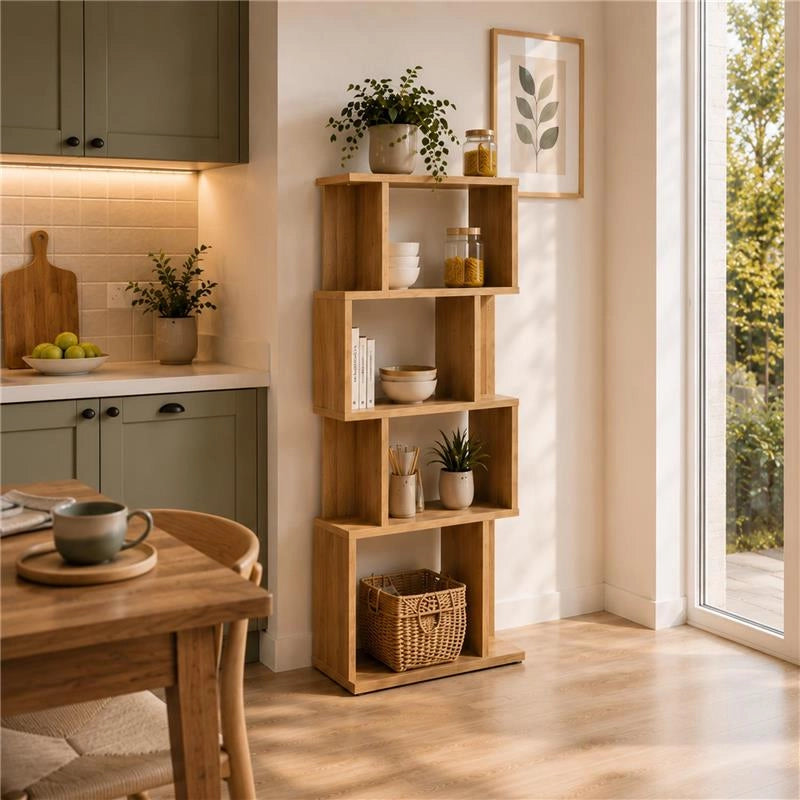 LIBRERIA IN MDF ROVERE CON QUATTRO RIPIANI SFALSATIMISURE: 70X24X127 CM