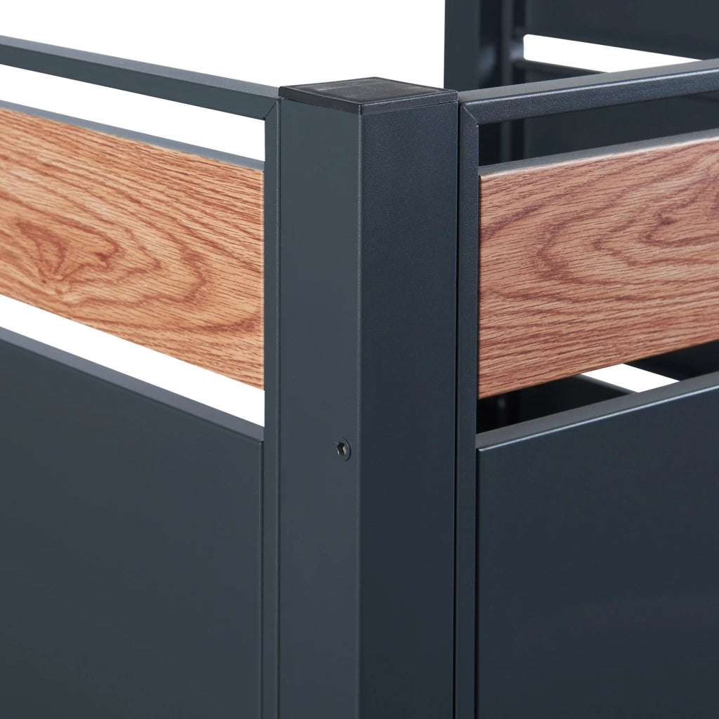 Contenitore per rifiuti in acciaio zincato 120 x 91 x 91 cm effetto legno antracite 03_0009096