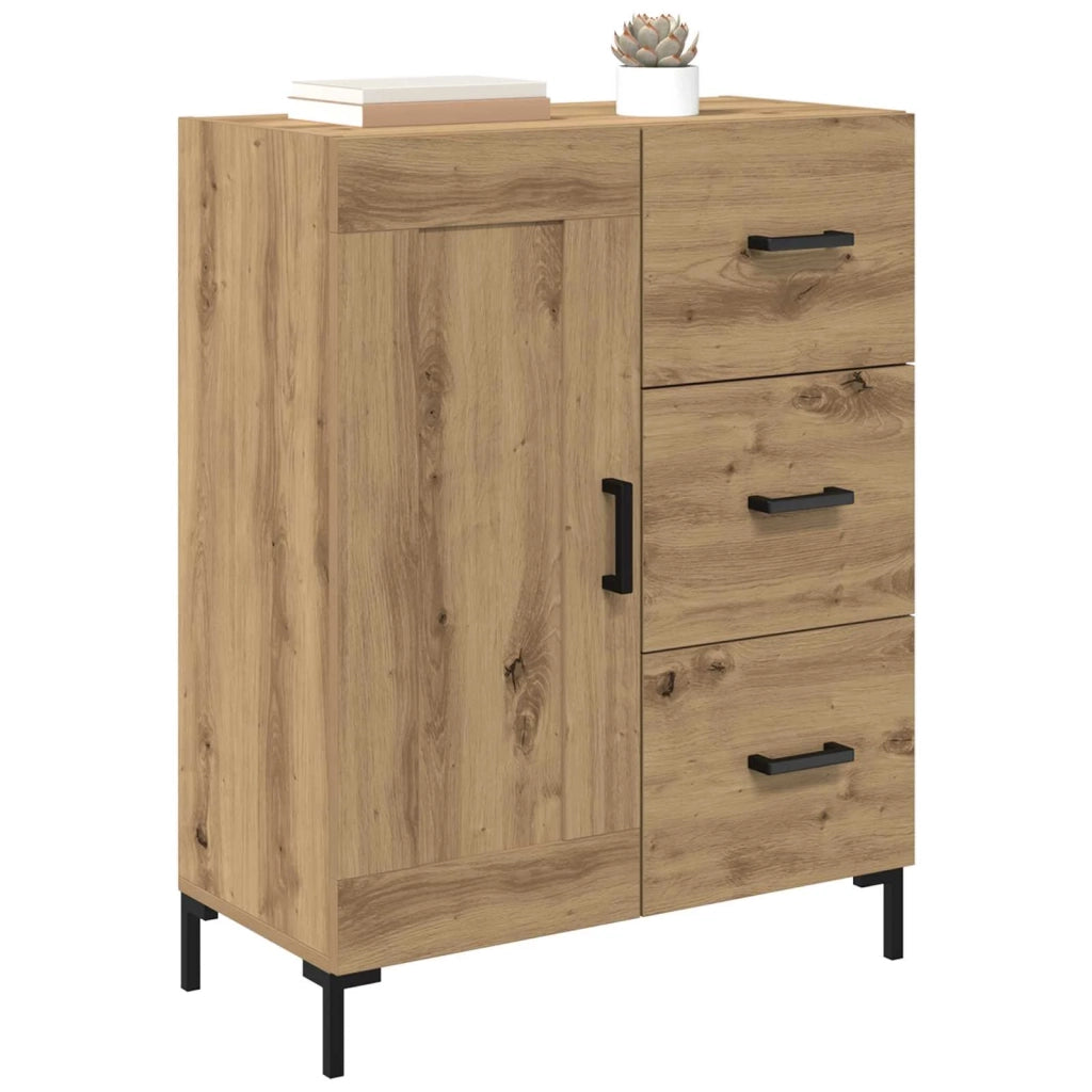 Credenza | Madia | Buffet da pranzo | Armadio da pranzo rovere artigianale 69.5 x 34 x 90 cm Legno multistrato