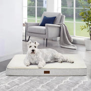 Letto per cani ortopedico per cani grandi, cuscino antiscivolo per cani, asciugabile, guanciali morbidi per cani, letto per cani estraibile, 112 x 81 x 8 cm, bianco, 1 pezzo
