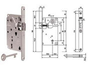 1pz serratura bussola centro solo scrocco bordo tondo cromato opaco mm50 bordo cod:ferx.fer386692