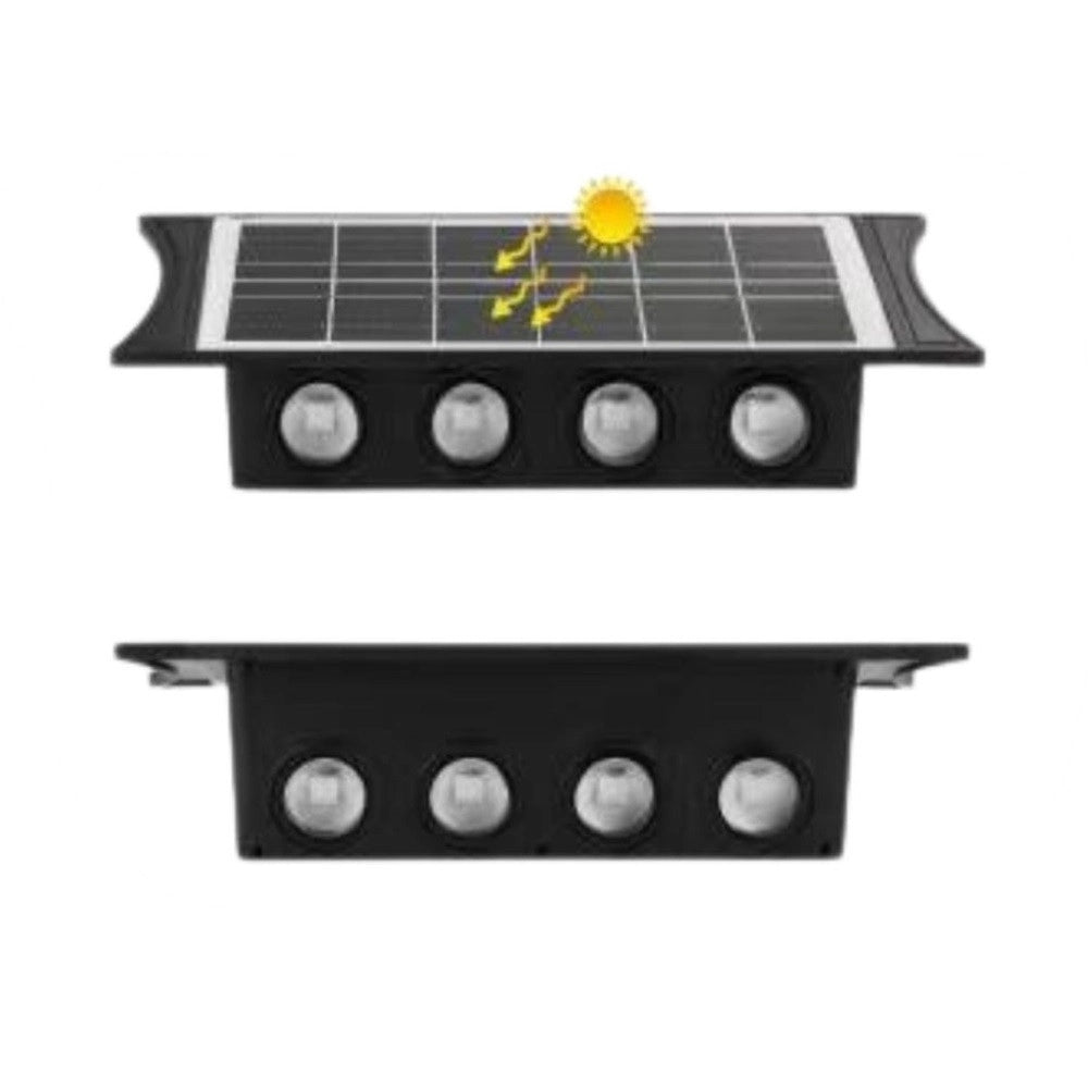 Trade Shop - Applique Parete Lampada Da Esterno Ricarica Solare Bidirezionale Impermeabile Meq-fo-8 -